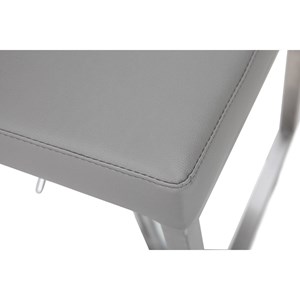 Tabouret de bar relevable gris et acier chromé kyle