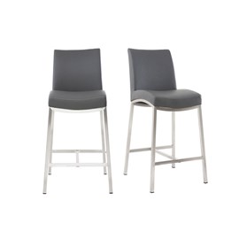 Tabourets de bar gris foncé h70 cm (lot de 2) olly