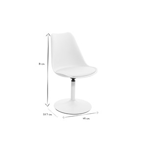 Chaise pivotant blanc mat steevy v2