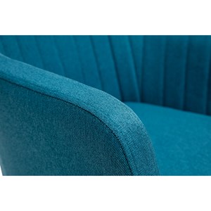 Chaise en tissu bleu canard et bois clair aleyna