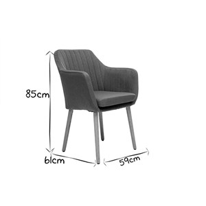 Chaise en tissu bleu canard et bois clair aleyna