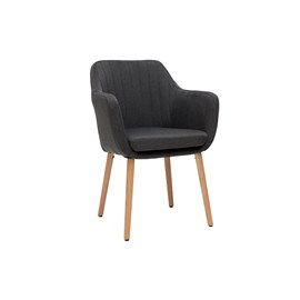 Chaise en tissu gris anthracite et bois clair aleyna