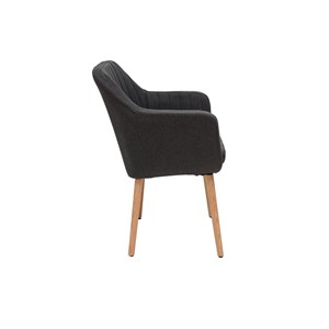 Chaise en tissu gris anthracite et bois clair aleyna