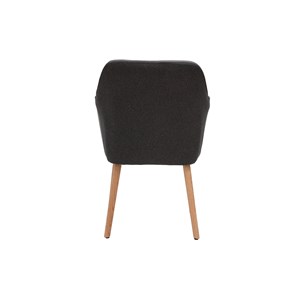 Chaise en tissu gris anthracite et bois clair aleyna