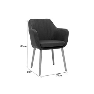 Chaise en tissu gris anthracite et bois clair aleyna