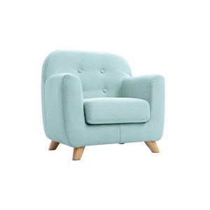 Fauteuil enfant en tissu menthe à l'eau et bois clair norkid