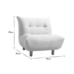 Fauteuil en tissu beige et bois clair yumi