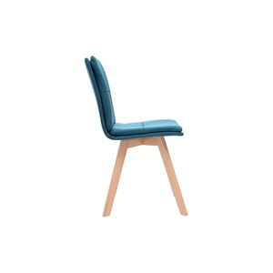 Chaises en tissu bleu et bois clair (lot de 2) thea