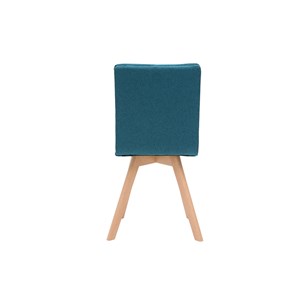 Chaises en tissu bleu et bois clair (lot de 2) thea