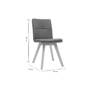 Chaises en tissu bleu et bois clair (lot de 2) thea