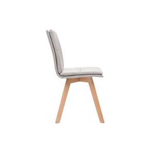 Chaises en tissu beige et bois clair (lot de 2) thea