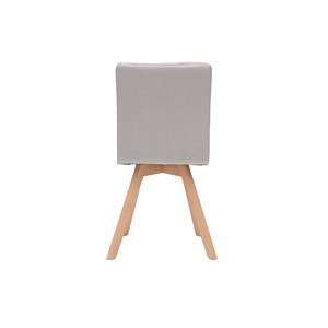 Chaises en tissu beige et bois clair (lot de 2) thea