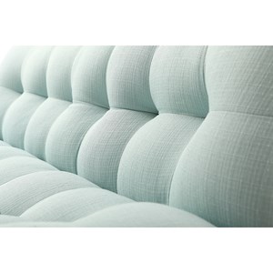 Canapé convertible en tissu menthe à l'eau et bois clair yumi