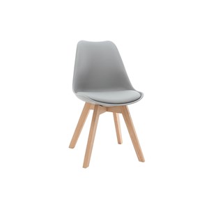 Chaises gris et bois clair massif (lot de 2) pauline