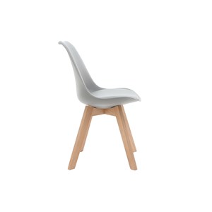 Chaises gris et bois clair massif (lot de 2) pauline