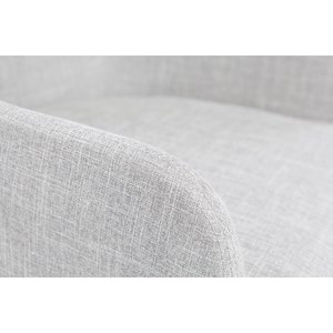 Chaise de bureau à roulettes en tissu gris clair et acier chromé shana