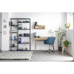 Chaise de bureau à roulettes blanc et acier chromé baltik