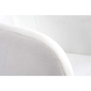 Chaise de bureau à roulettes blanc et acier chromé baltik