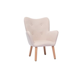 Fauteuil enfant en tissu rose poudré et bois clair baby bristol