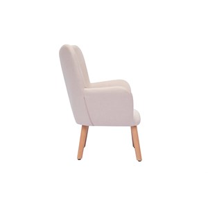 Fauteuil enfant en tissu rose poudré et bois clair baby bristol