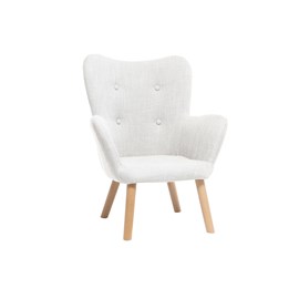 Fauteuil enfant en tissu gris polaire et bois clair baby bristol