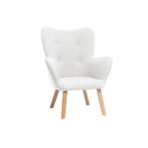 Fauteuil enfant en tissu gris polaire et bois clair baby bristol