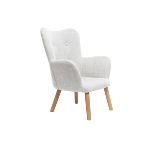 Fauteuil enfant en tissu gris polaire et bois clair baby bristol
