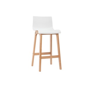Tabourets de bar bois et blanc h65 cm (lot de 2) new surf