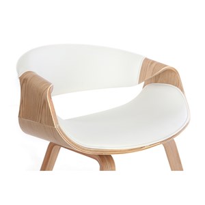 Chaise blanc et bois clair aramis