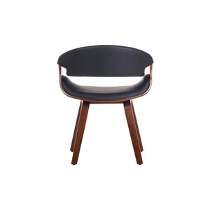 Fauteuil noir et bois foncé noyer aramis