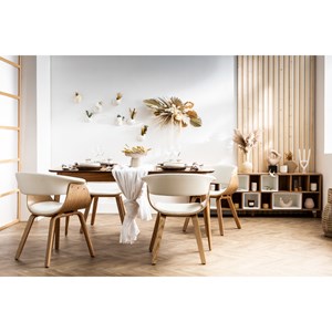 Chaise blanc et bois clair oktav