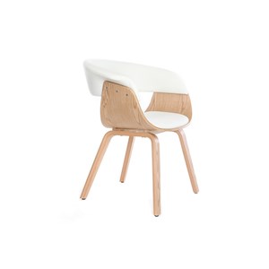 Chaise blanc et bois clair oktav
