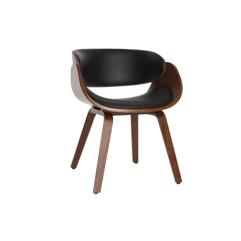 Miliboo - Chaise noir et bois foncé noyer bent