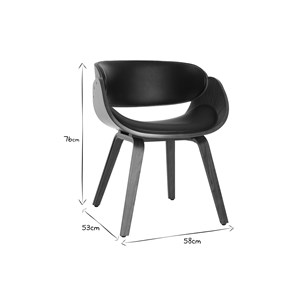 Chaise noir et bois foncé noyer bent