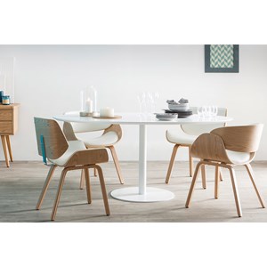 Chaise blanc et bois foncé rubbens