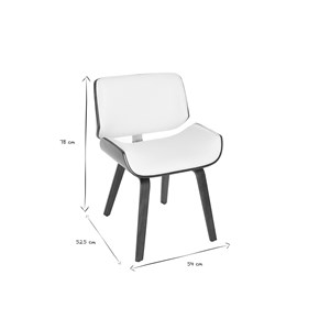 Chaise blanc et bois foncé rubbens
