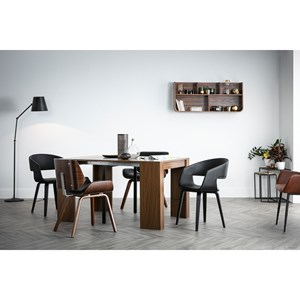 Chaise noir et bois foncé rubbens