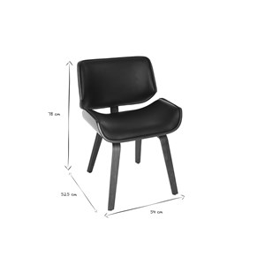 Chaise noir et bois foncé rubbens