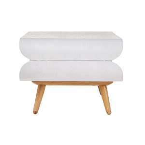 Table basse rectangulaire blanc et bois clair l118 cm takla