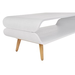 Table basse rectangulaire blanc et bois clair l118 cm takla