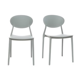 Chaises empilables gris clair intérieur - extérieur (lot de 2) anna
