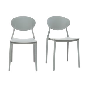 Chaises empilables gris clair intérieur - extérieur (lot de 2) anna