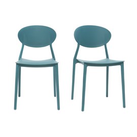 Chaises empilables bleu canard intérieur - extérieur (lot de 2) anna