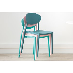 Chaises empilables bleu canard intérieur - extérieur (lot de 2) anna