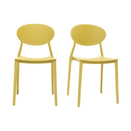 Chaises empilables jaunes intérieur - extérieur (lot de 2) anna