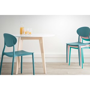 Chaises empilables jaunes intérieur - extérieur (lot de 2) anna