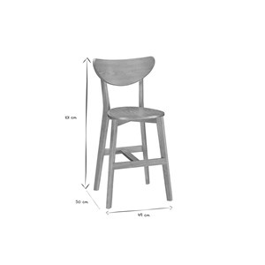 Tabourets de bar finition chêne h65 cm (lot de 2) leena