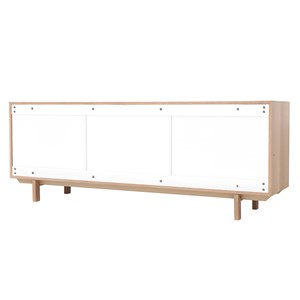 Buffet bois et blanc 2 portes 3 tiroirs l195cm sid