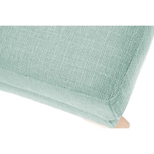 Pouf repose-pieds déhoussable en tissu vert lagon et bois clair oslo