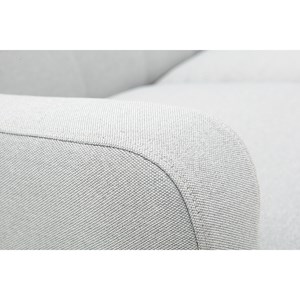 Canapé 2 places en tissu gris clair et bois clair luna